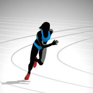 Female Runner Sprinting
