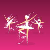 doodle ballet dancers on stage N2