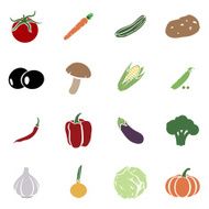 Vector Set of Vegetables Icons N22