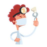 Dentist holding tooth vector illustration cartoon character N2