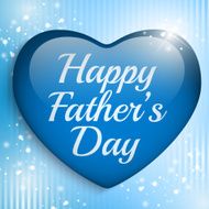 Happy Fathers Day Blue Heart Background N3