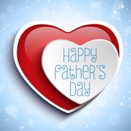 Happy Fathers Day Red Heart Background N2