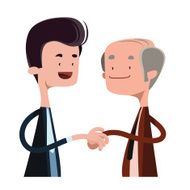 People shaking hands vector illustration cartoon character N2