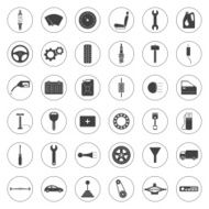 Car service icons set car parts set