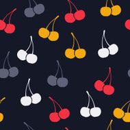 Flat colorful cherries seamless background