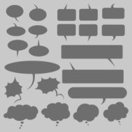 Vector Set of Flat Comics Bubbles Talk and Think N10