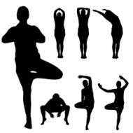 Vector silhouette of a woman N2079