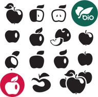 Many apple icons isolated on white background