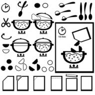 Cooking instruction Vector icons set