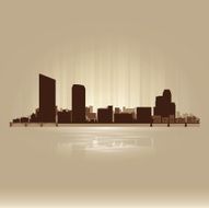 Grand Rapids Michigan brown skyline city silhouette