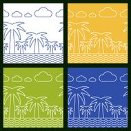 Set of summer beach vector seamless background N2