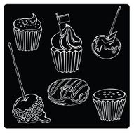 vector illustration silhouettes of sweets