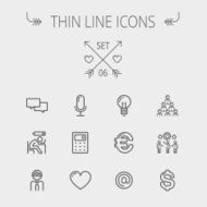 Business thin line icon set N5