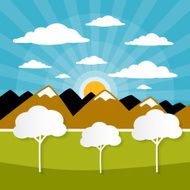 Paper Vector Nature Landscape Illustration
