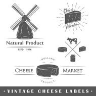 Set of vintage labels cheese