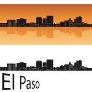 El Paso skyline in orange background