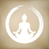 Vector Woman Doing Yoga with Zen Circle N2