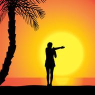 Vector silhouette of woman N521