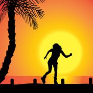 Vector silhouette of a woman N2081