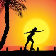 Vector silhouette of a woman N2082