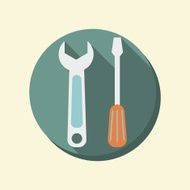 flat circle web icon screwdriver and wrench