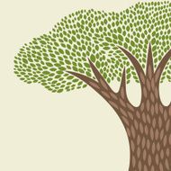 Abstract background with stylized tree in retro style N3