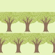 Seamless abstract textile pattern with various trees N2