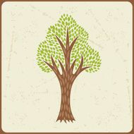 Abstract background with stylized tree in retro style N4