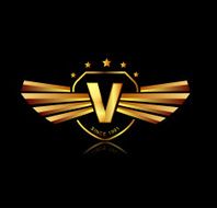 Letter V winged crests logo Alphabet logotype design concept