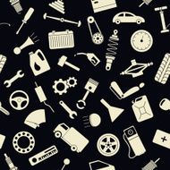 Black and white car seamless background