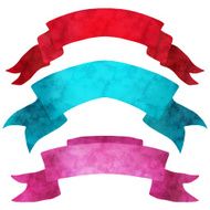 Hand painted ribbons watercolor set