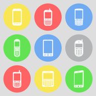 Vector icon collection of mobile phones