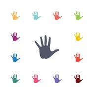 hand flat icons set