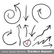 Set of Hand Drawn Scribble Arrows N2