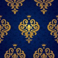 Vector seamless pattern in Victorian style gold decor