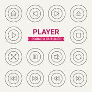 Set of round and outlined player icons