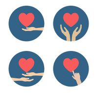 hand with heart flat icon