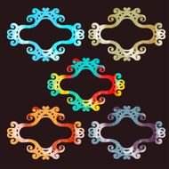 Set watercolor rainbow frames