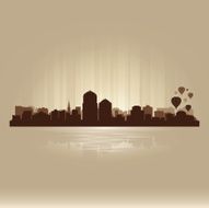 Albuquerque New Mexico brown skyline city silhouette
