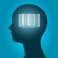 Consumer barcode in a female head