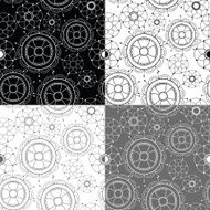 Decorative patterns with floral and geometric elements