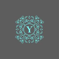 Monogram design elements for logos Trendy floral frames set N3