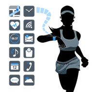 Smart device concept - fitness woman