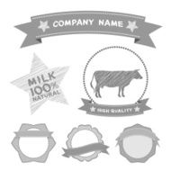 butcher shop labels design elements Farm cow milk Design Elements
