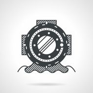 Black vector icon for depth helmet