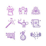 Vector magic related linear icons and signs