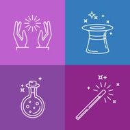 Vector magic related linear icons and signs N2