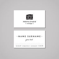 Photo studio business card design concept Logo with photo camera N2