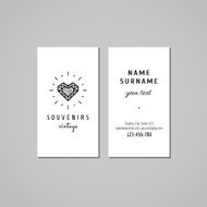 Gift shop and jewelery store business card design concept (heart)