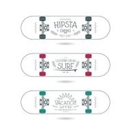 Trendy print on a skateboard